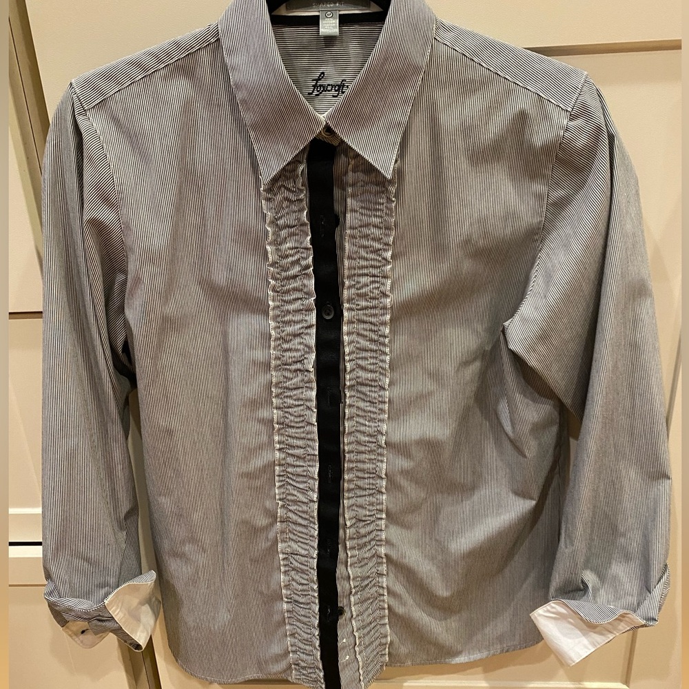 Final day! White and black button down collared shirt